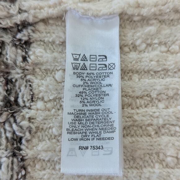 Joie Aztec Pattern Open Cardigan Duster ~ Pink Cream Beige Small cozy - Picture 6 of 8